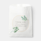 Sacs de Faveurs de Mariage Vert Doré (Devant)