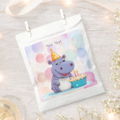 Sacs de Faveurs d'Hippopotame d'Anniversaire (Coupé)