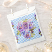 Sacs de fête floraux à carreaux de pensée bleue (Coupé)