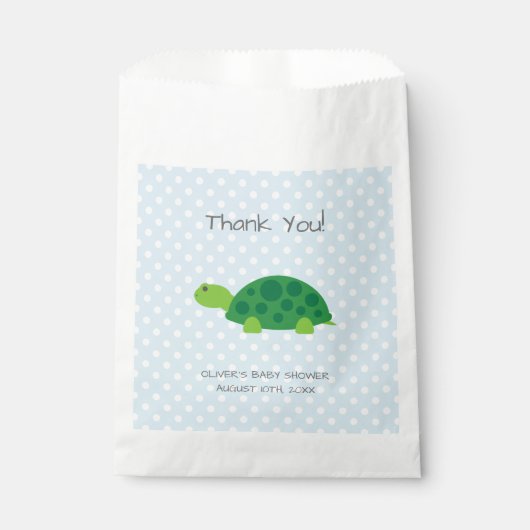 Sacs de fête pour la douche de bébé tortue garçon (Devant)
