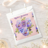 Sacs de Fêtes avec fleurs de pensée rose (Coupé)