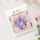 Sacs de Fêtes avec fleurs de pensée rose (Scellé)