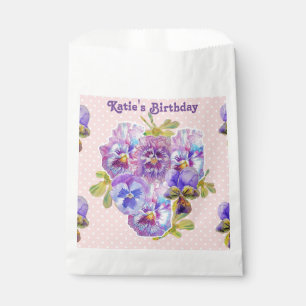 Sacs de Fêtes avec fleurs de pensée rose