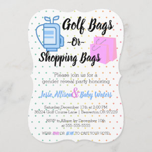 Sacs de golf ou sacs de shopping Invitation de rév