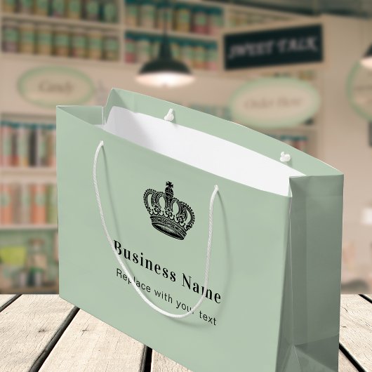 Sacs de magasinage en papier vert pour couronnes