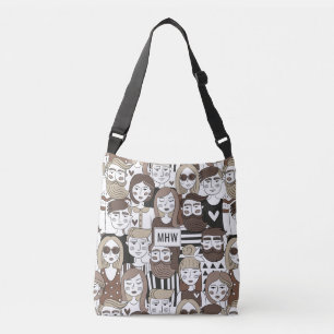 Sacs de monogramme personnalisé Motif Hipster