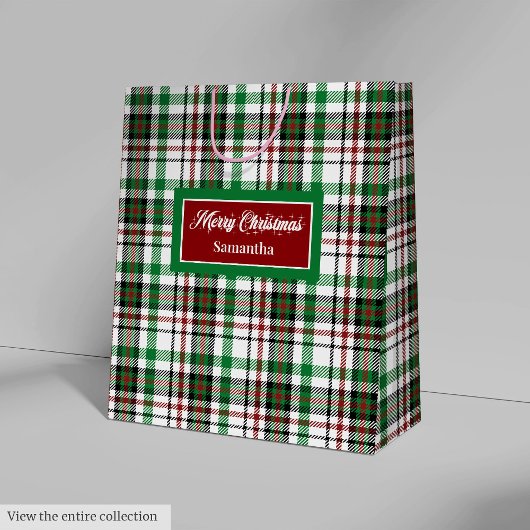Sacs de Noël Monogramme Verts et Rouges pour les F