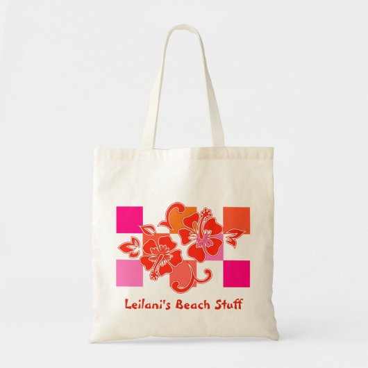 Sacs de plage Hibiscus en damier (Devant)