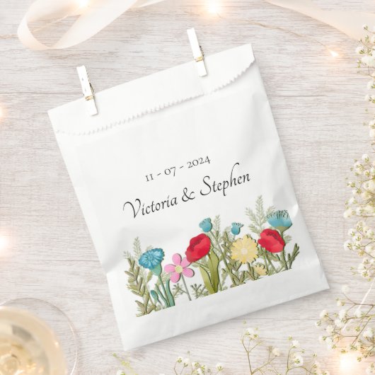 Sacs de préférence de mariage fleur sauvage (Coupé)