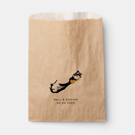 Sacs de traitement de faveur de mariage aux Bermud (Devant)