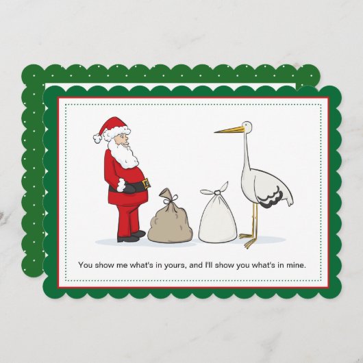 Sacs Faire-part de Noël de grossesse (Devant / Derrière)