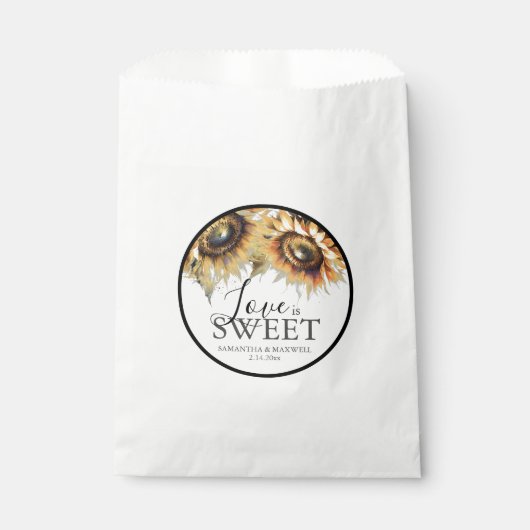 Sacs favoris de mariage Aquarelle Tournesols (Devant)