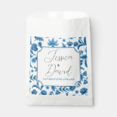 Sacs favoris de mariage Chintz Bleu & Blanc Floral (Devant)