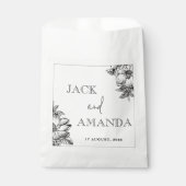 Sacs Fleur Noir et Blanc Classique Mariage Faveur (Devant)