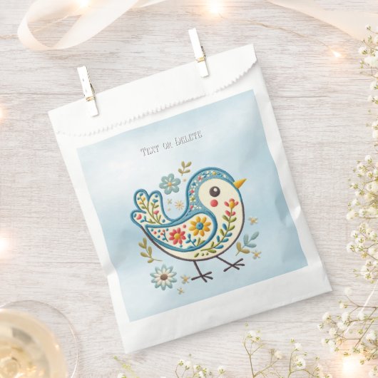 Sacs Fleur Oiseau Bleu Faveur (Coupé)