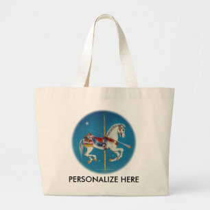 Sacs fourre-tout - Cheval de Carrousel Rouge, Blan