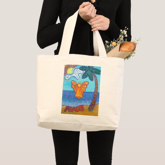 Sacs fourre-tout d'art Beach Angel Peace and Joy A (Devant (produit))
