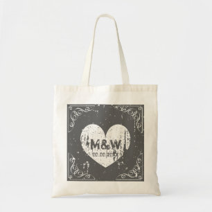 sacs fourre-tout de fête de mariage à coeur monogr