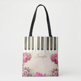 Sacs fourre-tout floraux de piano Rose
