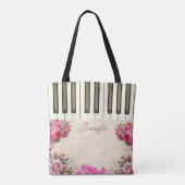 Sacs fourre-tout floraux de piano Rose (Dos)