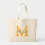 Sacs fourre-tout monogrammes gris et jaune personn<br><div class="desc">Sac fourre-tout monogramme gris et jaune de nom personnalisé Design élégant avec initiales monogrammées. Mignonne idée cadeau de faveur vintage pour la mariée d'être et les épouses entourage; filles de fleurs, bonne d'honneur, matron d'honneur, mère de la mariée, mère du marié et demoiselles d'honneur au mariage, douche nuptiale, fiançailles etc....</div>