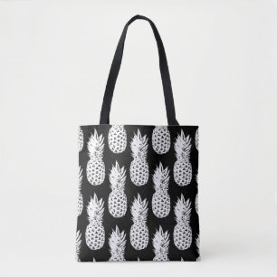 Sacs fourre-tout motifs aux fruits à l'ananas noir