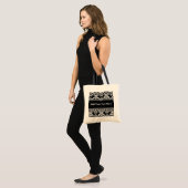Sacs fourre-tout noirs et blancs à damassé (Devant (modèle))