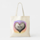 Sacs fourre-tout personnalisés Silver Bevel Heart (Dos)