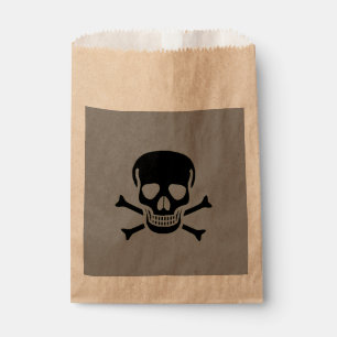 Sacs kraft gris à l'effigie de crâne noir