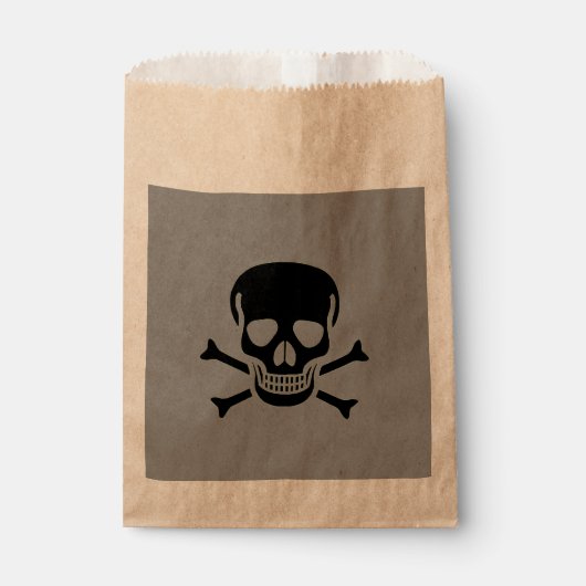 Sacs kraft gris à l'effigie de crâne noir (Devant)