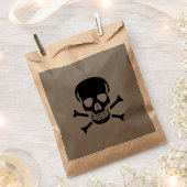 Sacs kraft gris à l'effigie de crâne noir (Coupé)