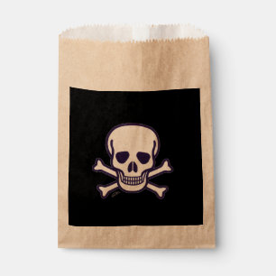 Sacs kraft noir Skull n Bones pour cadeaux de fête