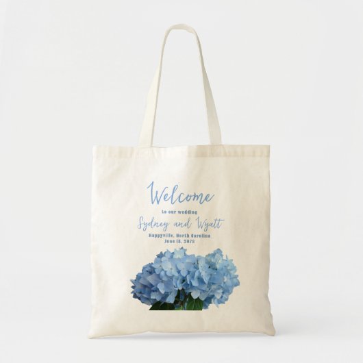 Sacs Mariages d'accueil Hydrangeas bleu clair (Devant)
