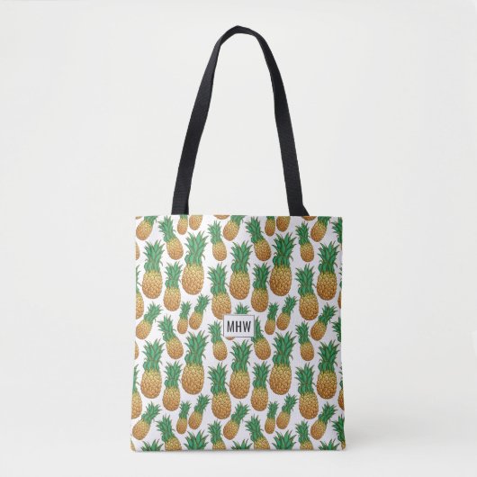 Sacs monogrammes personnalisés Motif ananas (Devant)