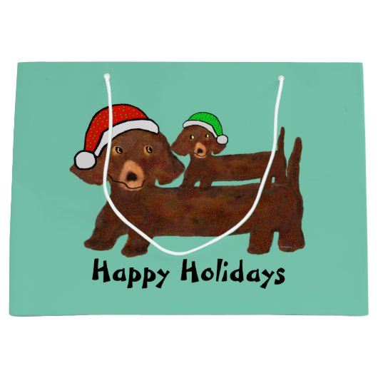 Sacs ornés de cadeau de teckels (Devant)