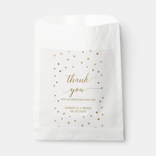 Sacs Pois mariage Gold Favor (Devant)