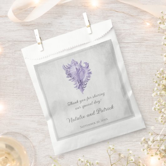 Sacs préférés pour mariage avec conch violet (Coupé)