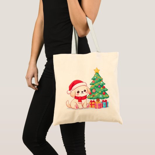 Sacs Tote de Noël pour Amoureux de Chiots (Devant (produit))