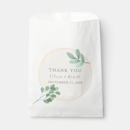 Sacs vert Gold Wedding Favor (Devant)