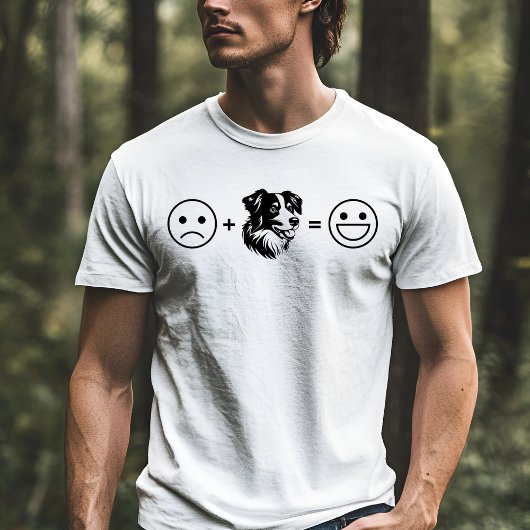 Sad + Australian Shepherd = Gelukkig T-shirt