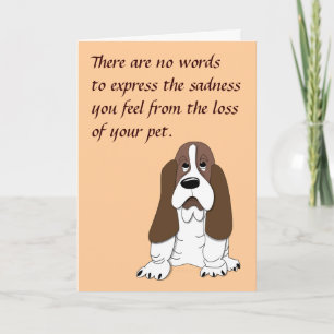 Sad Basset Hound Dog Sympathie voor verlies van ve Kaart