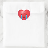 Sad Broken Heart Emoji Vierkante Sticker (Tas)