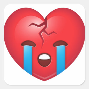 Sad Broken Heart Emoji Vierkante Sticker