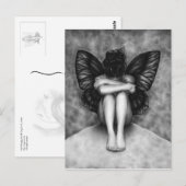 Sad Butterfly Girl Briefkaart (Voorkant / Achterkant)