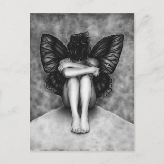 Sad Butterfly Girl Briefkaart (Voorkant)