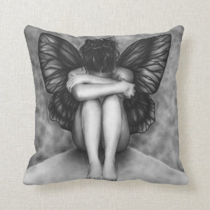 Sad Butterfly Girl Pillow Kussen