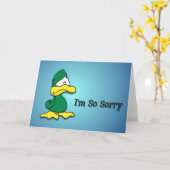Sad Cartoon Duck-I'm Sorry Kaart (Gele Bloem)