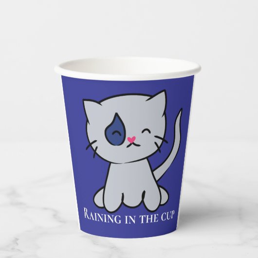 Sad cat papieren bekers (Voorkant)