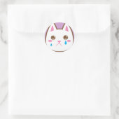 SAD CAT RONDE STICKER (Tas)