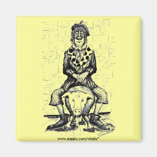 Sad clown magnet magneet